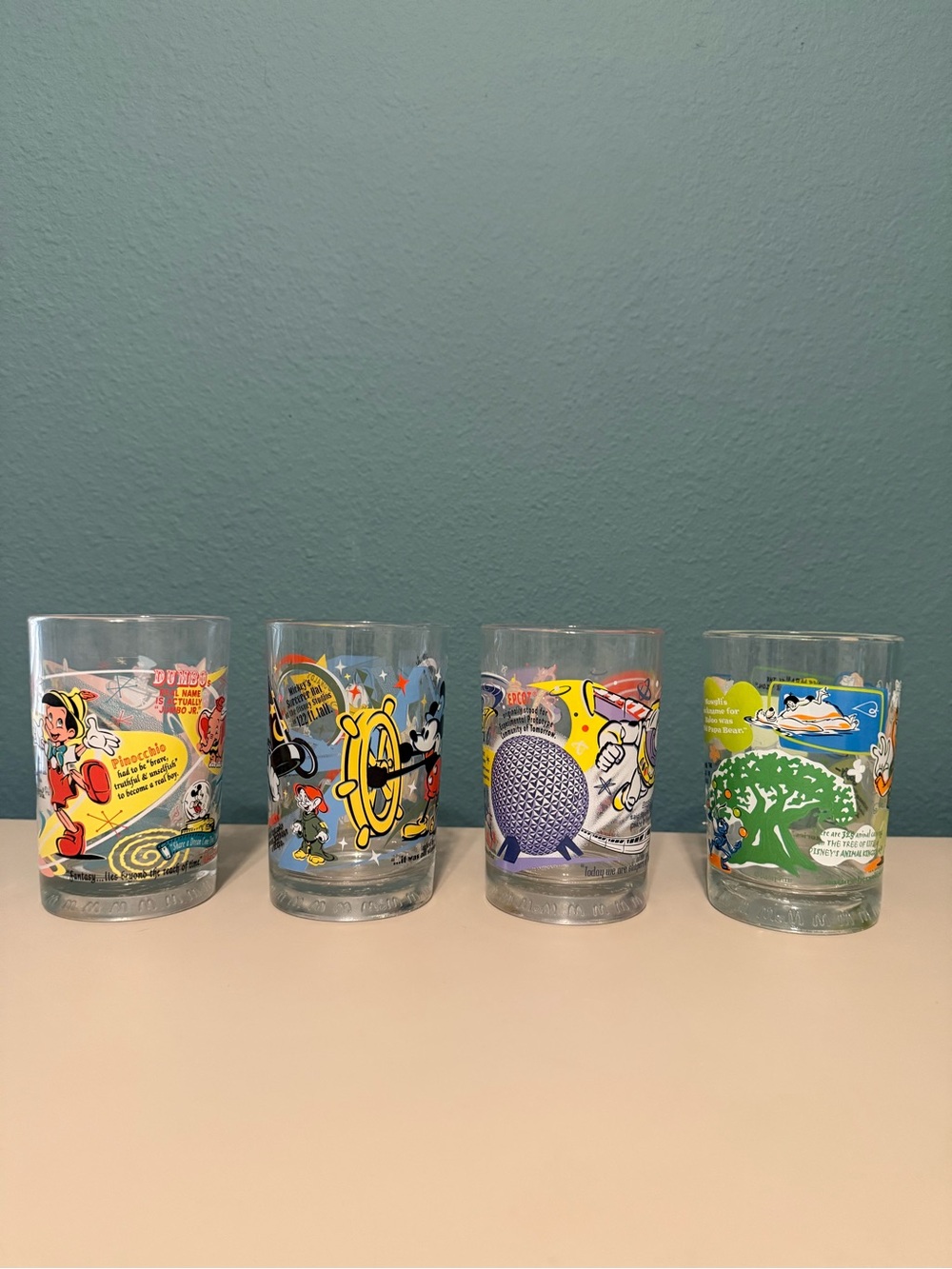 VTG Disney McDonald’s -100 Years Of Magic Glass Cup - Set Of 4